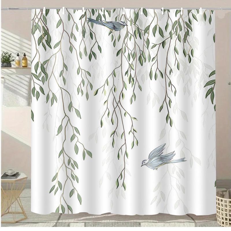 Colored Circles Washable Dirt-Resistant Shower Curtain Shower Head Waterproof Polyester Bath Curtain For Home Decor Accessories
