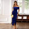 Dress Autumn and Winter Temperament Elegant One-word Shoulder Dress