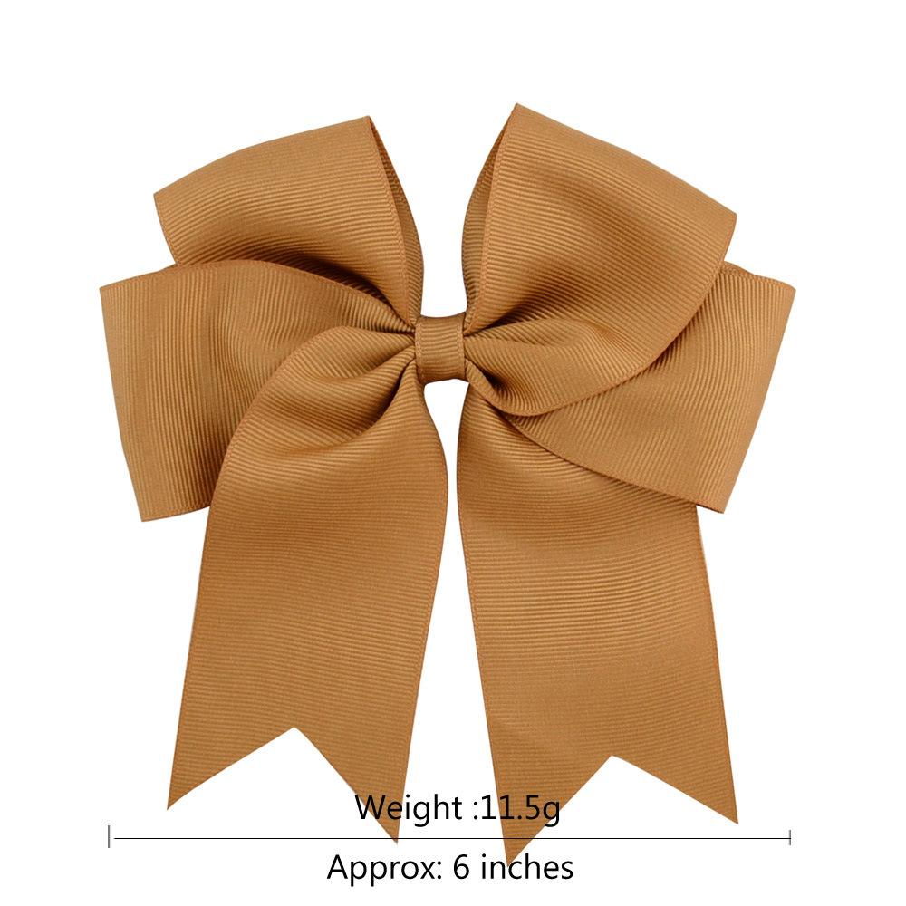 6-inch Ribbed Ribbon Fishtail Double-layer Streamer Bow Hairpin Children's Hair Accessories Headdress Hairpin