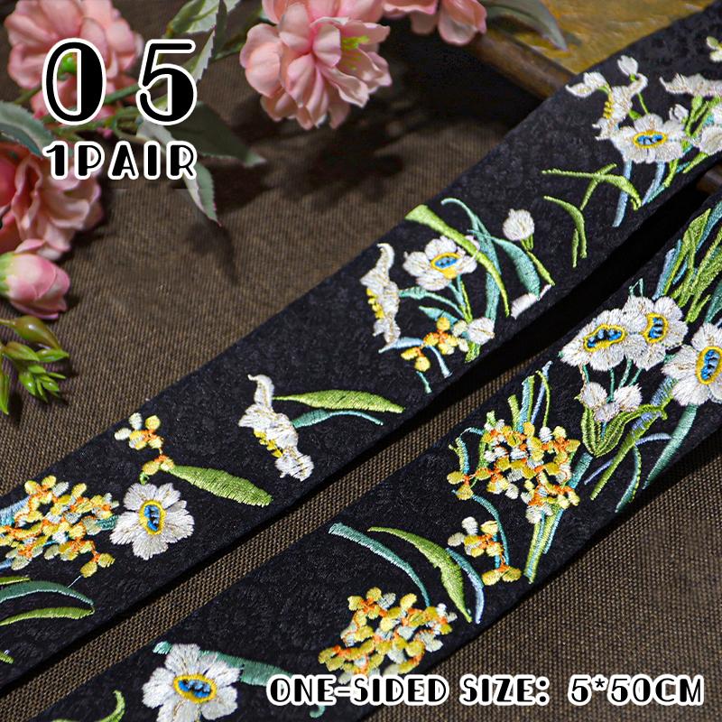 50cm Chinese Style Embroidered Lace Trim Fabric Collar Decoration for Hanfu Ancient Costume Skirt DIY Sewing Accessories