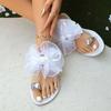 Mode Damen Sommer Mode Schleifen Slipper Flacher Absatz Strandschuhe Große Größe Leichte Flip-Flops Bequeme Sandalen Sandalias De Mujer