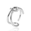 Fashion Personality Line Double Knot 925 Sterling Silver Jewelry Geometric Asymmetric Woven Exquisite Opening Rings TYB407
