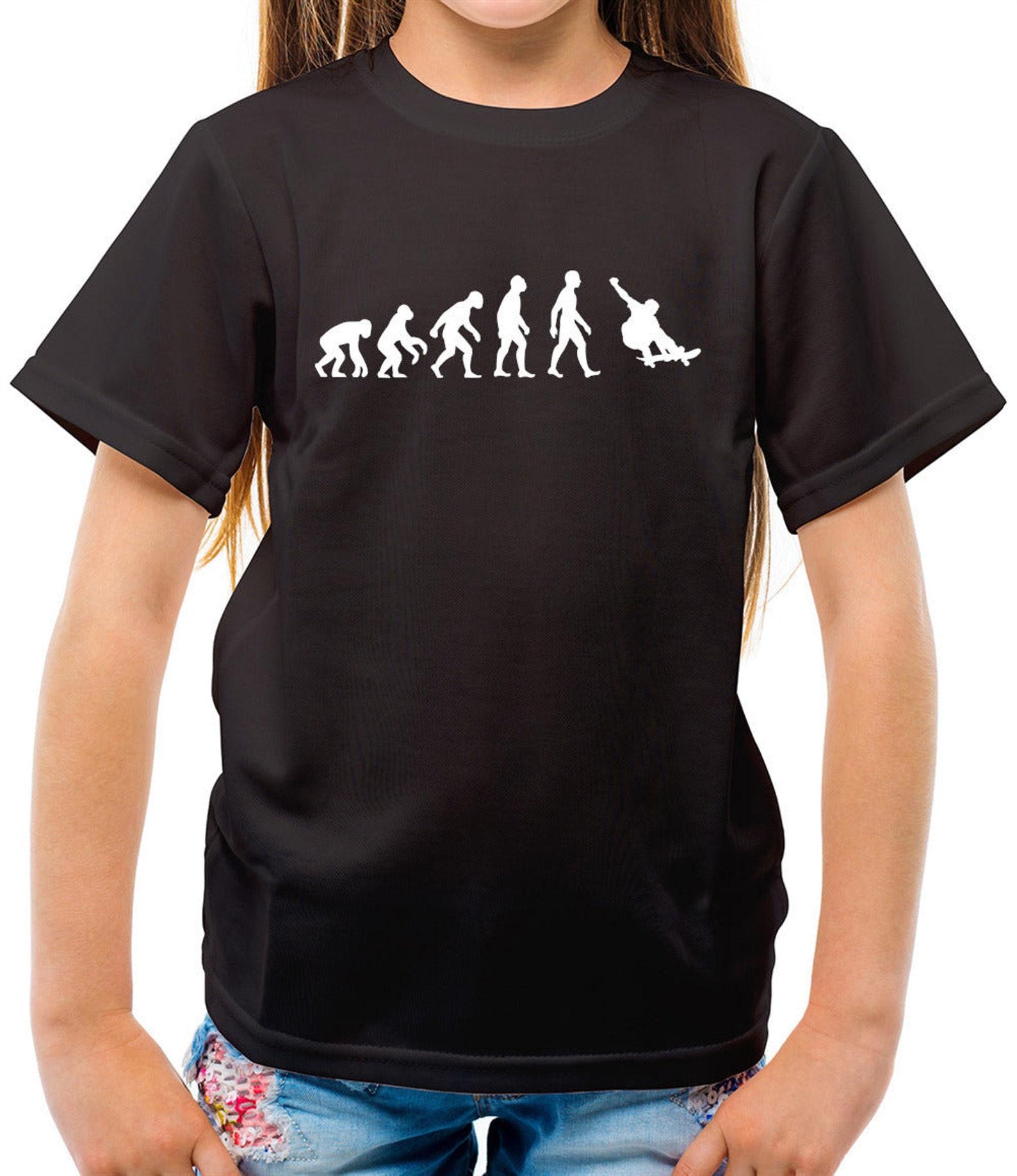 Evolution of Man Skateboarding - Childrens / Kids Crewneck T-Shirt XL