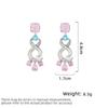 Women's Light Luxury Design Inlaid Zircon Geometric Pendant Earrings Fashionable And Versatile Niche Design Earrings
