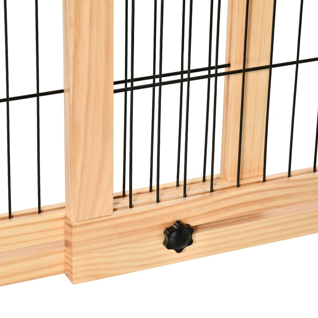 Freestanding Dog Gate, Foldable Pet Fence, Indoor Wood Barrier, Stair Gate with Support Feet, for Doorway, Hallway, Small and Medium Dogs