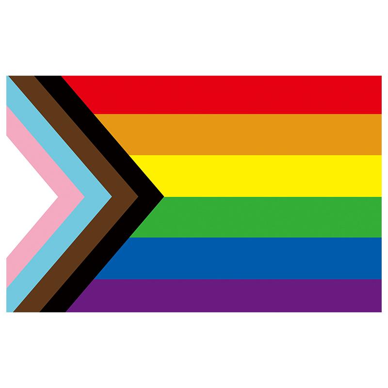 Aerlxemrbrae Bandiera Arcobaleno 150X90CM Stendardo Poliestere 100D occhielli lgbt Gay arcobaleno Progress Pride flag