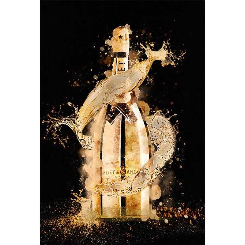 

Абстрактная Золотая Бутылка Шампанского Роскошное Искусство Холст Живопись Принт Постер Шампанское Настенное Искусство Картина Столовая Домашний Декор Фреска 21cm×30cm NoFrame