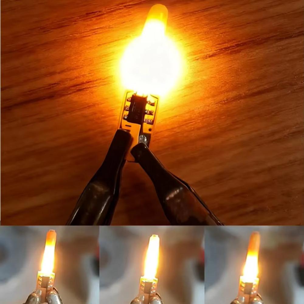 2Pcs Led Flash Flame Candles New 3V 17mm Filament 1800K Warm Light DIY COB Diode Party Holiday Decoration Edison LED Bulb Accessories