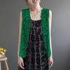 Summer Women Lace Vest Loose Cut-out Cardigan Vest Bohemian Style Cotton Woven Open Front Vest Thin Outwear