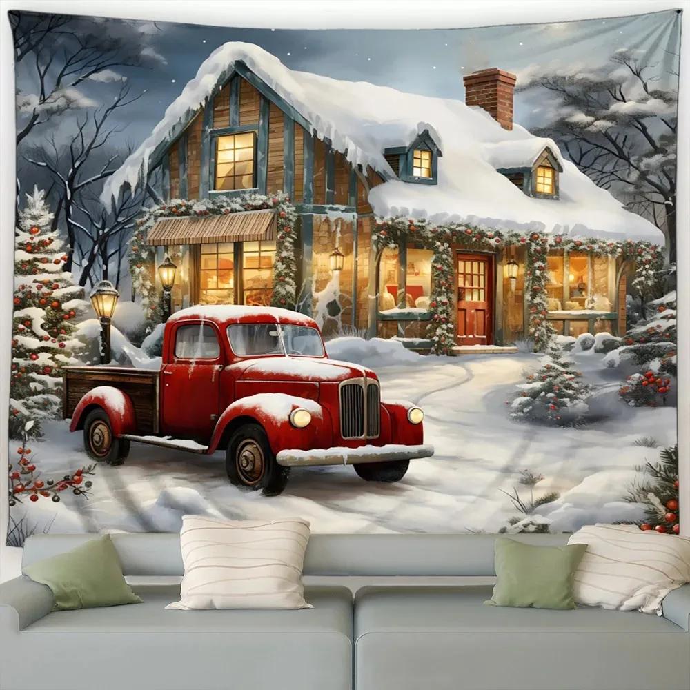 Christmas Tree Snowman Luxury Tapestry Bedroom Living Room Home Christmas Decoration