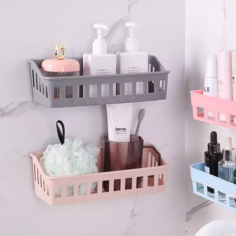 Wall-Mounted Plastic Bathroom Storage Rack