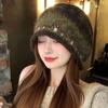 Jacquard Vintage Kniiting Wool Beanies For Women Autumn Winter Ear Protection Warm Cap Fashion Ethnic Anticold Pullover Hats