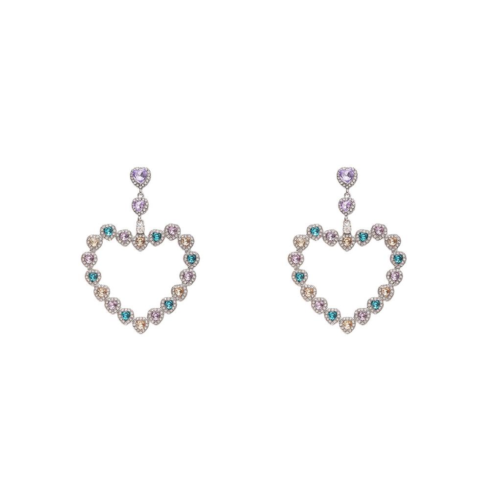 Exaggerated Hollow Heart Earrings - Dopamine Chic  Fresh  Unique  and High-end Earrings