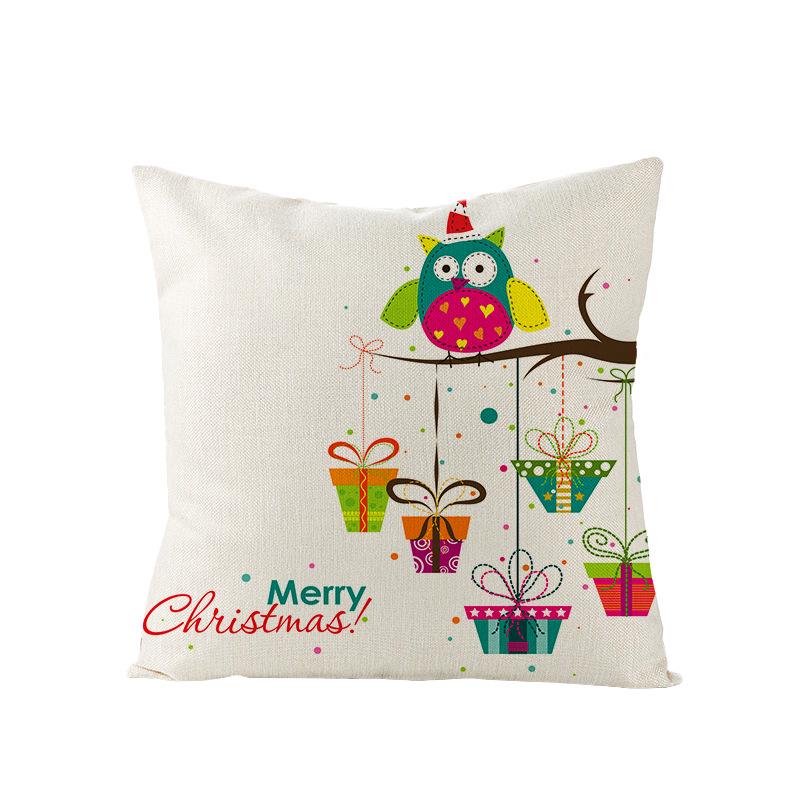 Christmas Polyester Pillow Cover Cartoon Digital Print Cushion Cover New Home Decoration Cushion Cover