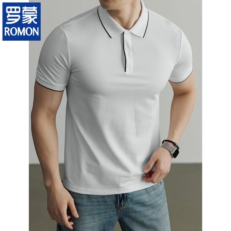 ROMON Men's Ice Silk Breathable Modal Polo Shirt