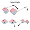 Fashion Metal UV Protection Film Small Diamond Shape Sun Glasses Men's Shades Women's Sunglasses