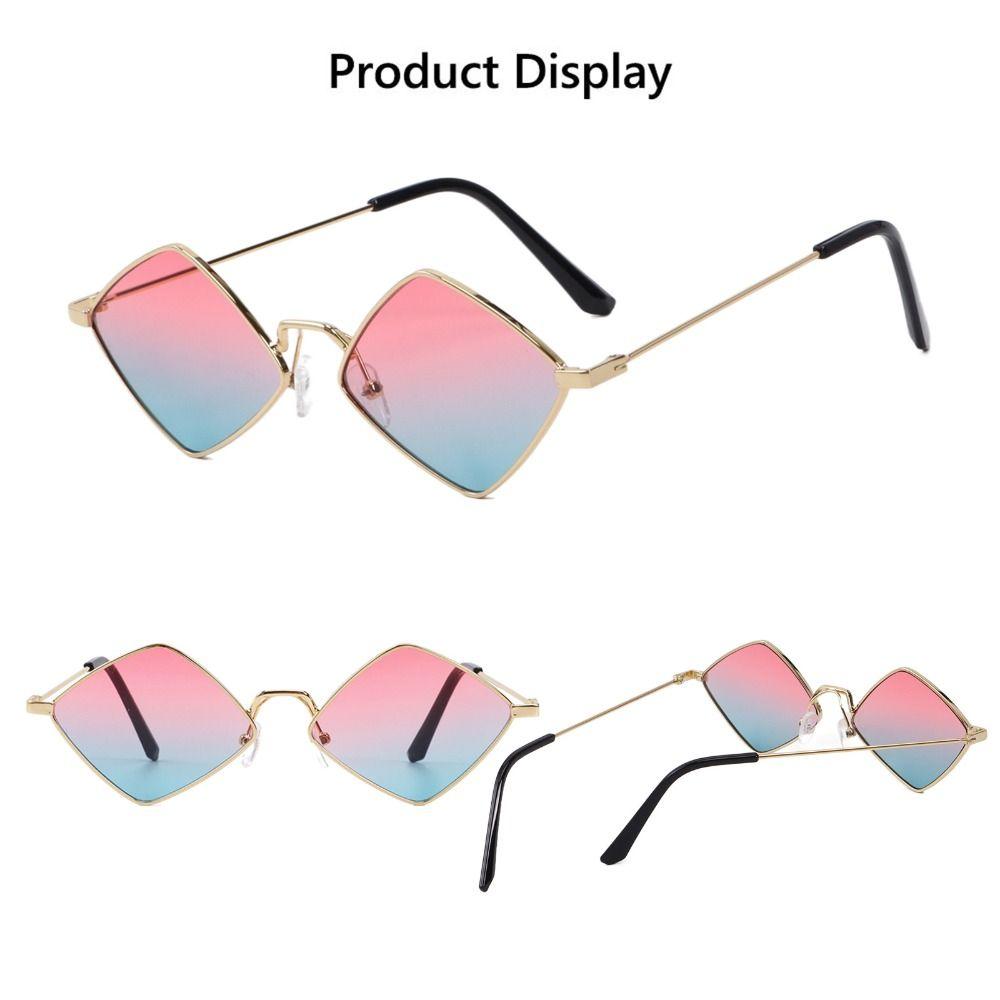 Fashion Metal UV Protection Film Small Diamond Shape Sun Glasses Men's Shades Women's Sunglasses