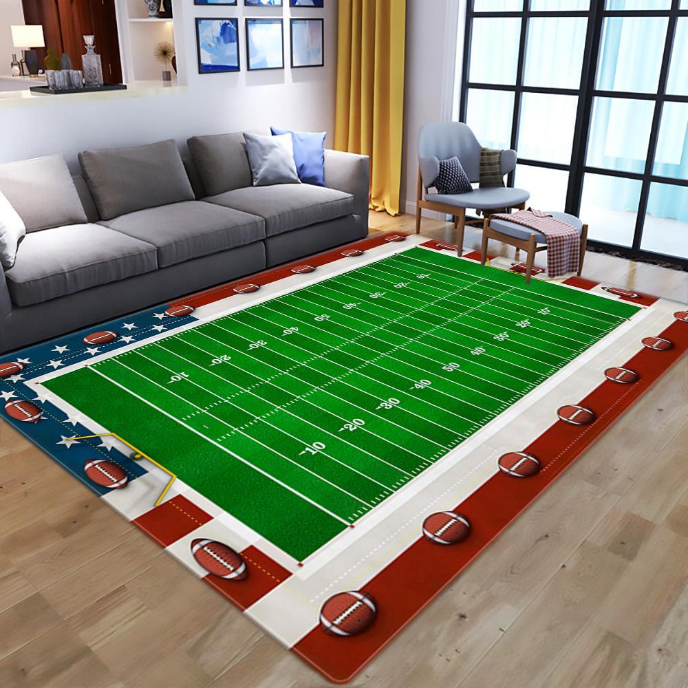 3D Printed Rugby Sports Living Room Bedroom Home Decoration Floor Mat