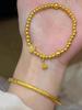 Six-Phase Lotus Seed Gold-Plated Bracelet 4mm Beads – Fortune Child Jewelry Collection