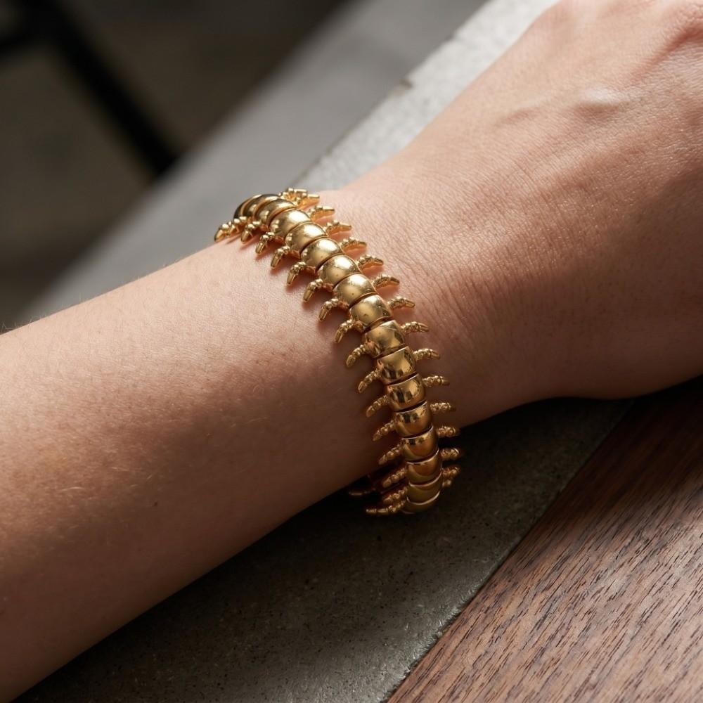 Wristbands Adjustable Centipede Shape Bracelet Metal Creative Punk Style Bracelet Funny Insect Bracelet Gifts