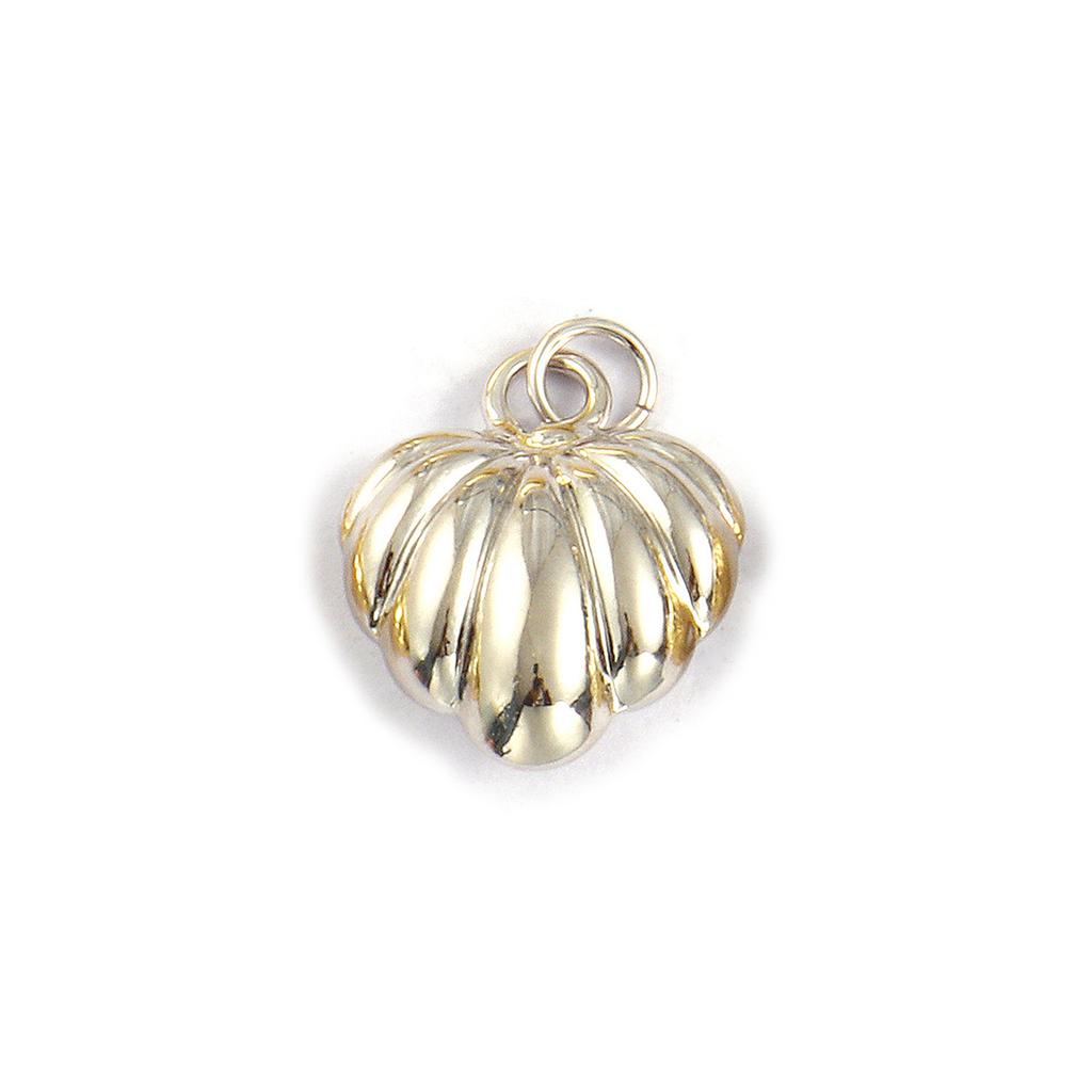 2 PCs Brass Charms Gold Plated Heart Shell Charms Pendants For DIY Necklace Bracelet Earrings Jewelry Making Findings