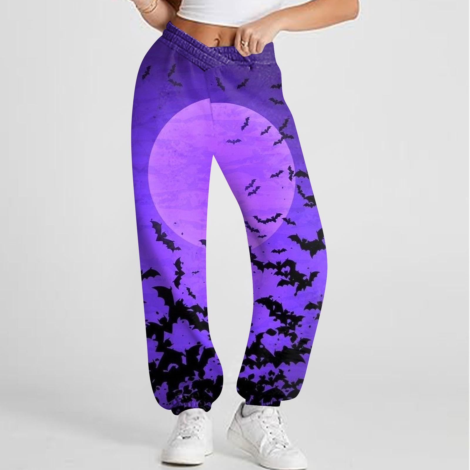 

Жіночі повсякденні модні спортивні штани з принтом Спортивні штани Штани з еластичною талією на шнурках L фіолетовий