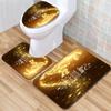 Christmas Toilet Three-Piece Floor Mat Bathroom Three-Piece Carpet Doormat
