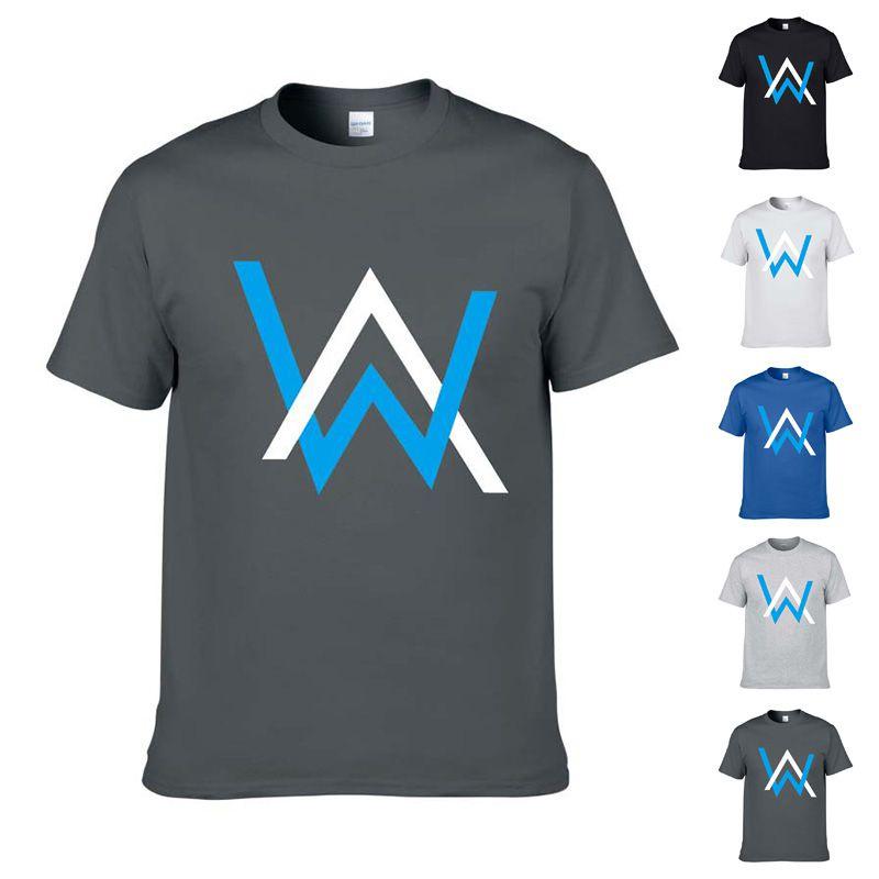 Luxurious Alan Walker Faded Cotton T-shirt With Classic O-neck For Men In Every Season