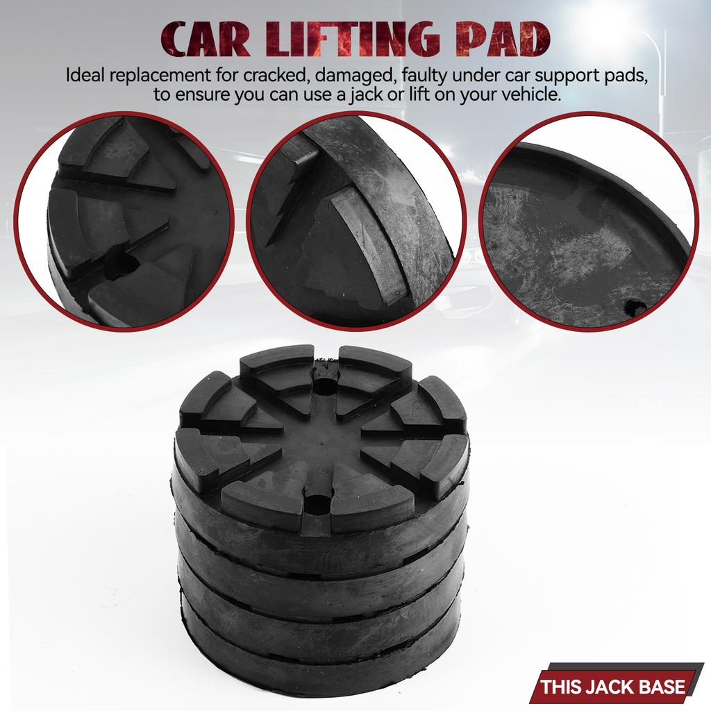 4 Stück Gummipads für Wagenheberständer, 125 mm Durchmesser, Gummipads für Wagenheber, Rahmenschutz, Adapter, Wagenheberwerkzeug, Zubehör