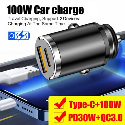 Autoladegerät 12-24 V Automatischer Zugring Dual Ports PD+USB Schnellladung Typ-C QC3.0 Autoladegerät Auto-Zigarettenanzünder-Adapter