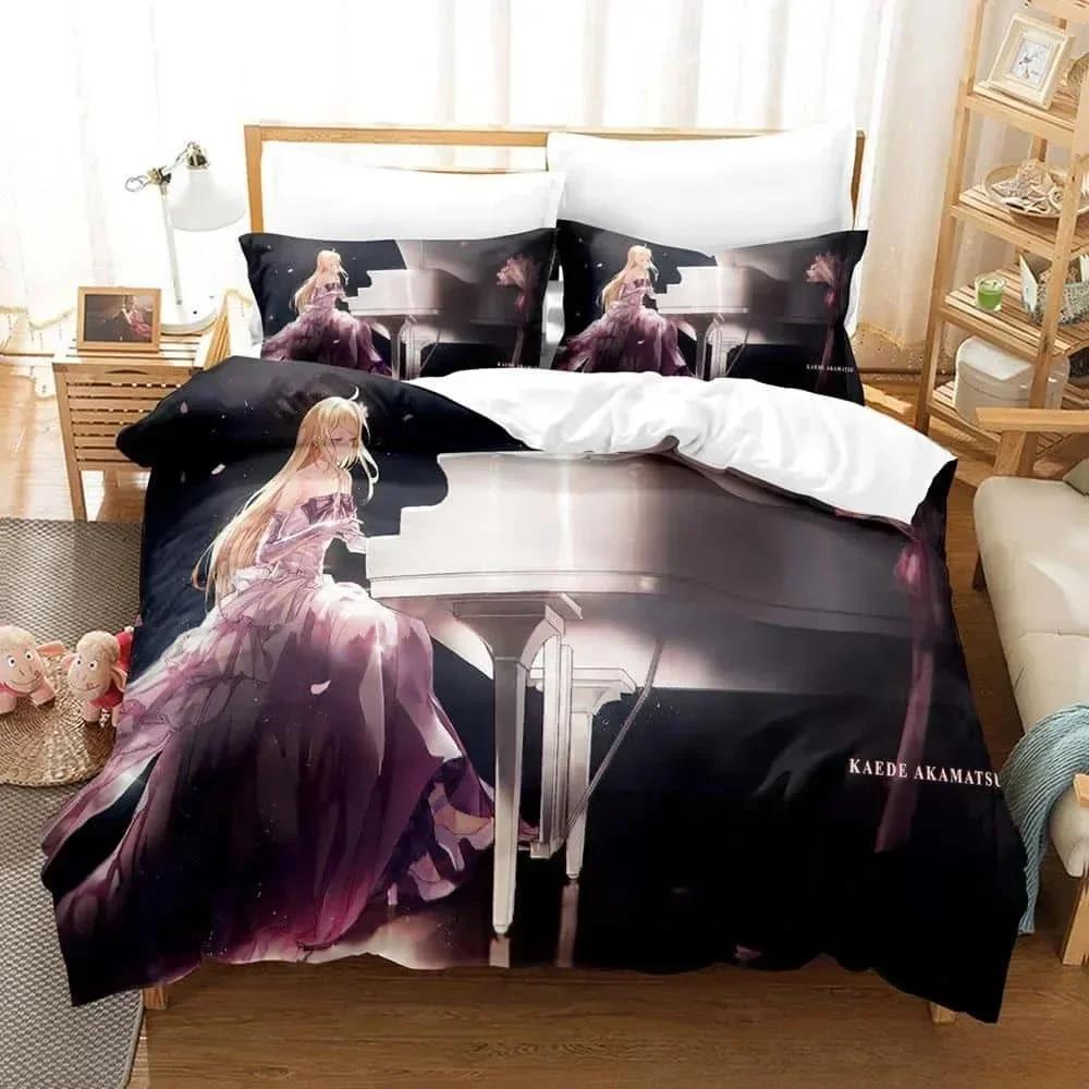 3D Danganronpa V3 Y2k Girls Comforter Printed Bed Set Duvet Cover Pillowcase Bedding Set Linen Sheet Quilt Cover Queen King Size