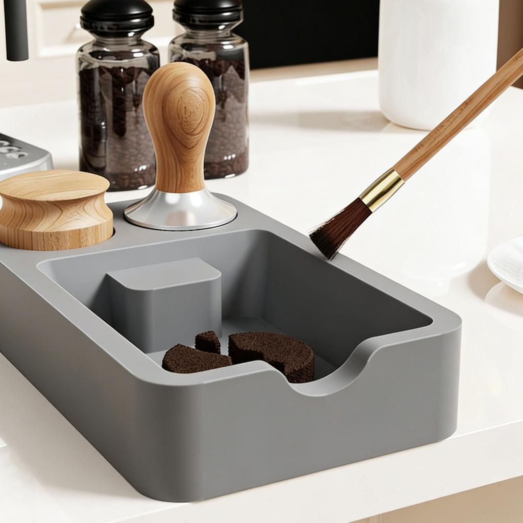 Silicone Coffee Knock Box Anti Slip Easy Clean Coffee Tamper Mat Coffee Powder Pad for Home Kitchen