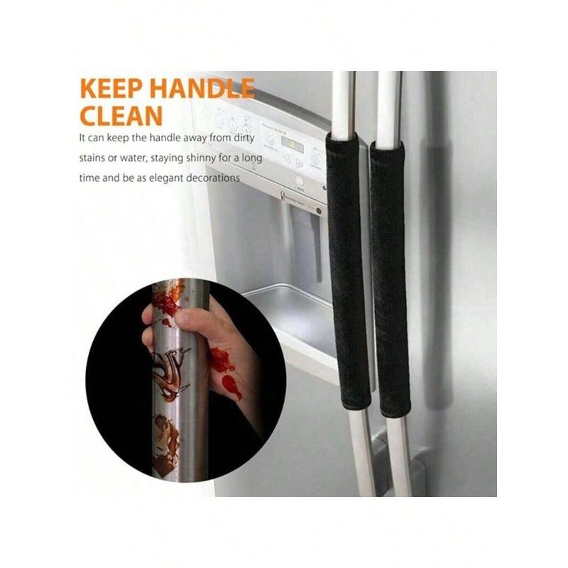 2pcs Refrigerator/Oven/Microwave Door Handle Covers, Anti-Slip Anti-Oil Protective Sleeves