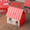 10pcs Christmas Cookie Snack Bag Kraft Paper Packing Box Creative Candy Gift Boxes  for Xmas Party