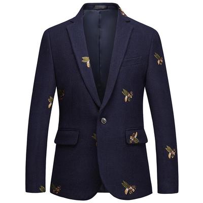 Męska marynarka slim fit business casual jednorzędowa, dwuguzikowa, plus size, klapy otwarte