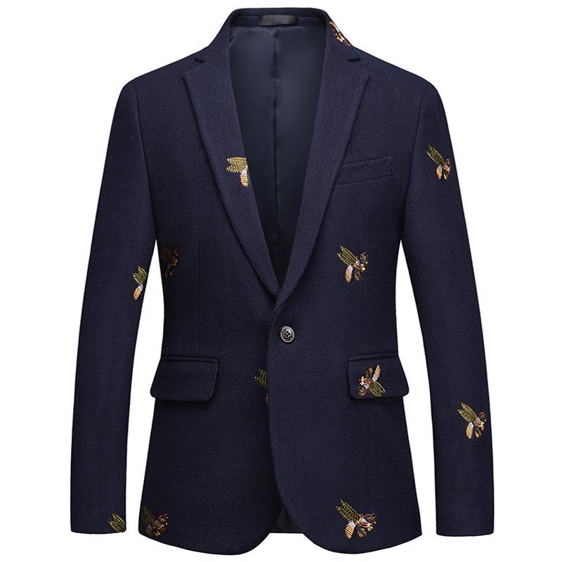 2025 Men's Slim Fit Business Casual Single-Breasted Blazer, Two-Button, Plus Size, Notch Lapel