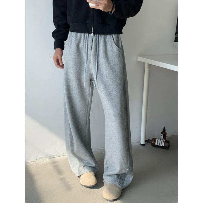 Herren Frühlings-/Herbst-Freizeit-Sport-Hose Locker Gerade Weite Beine Einfarbig Minimalistisch Stilvolle Hose