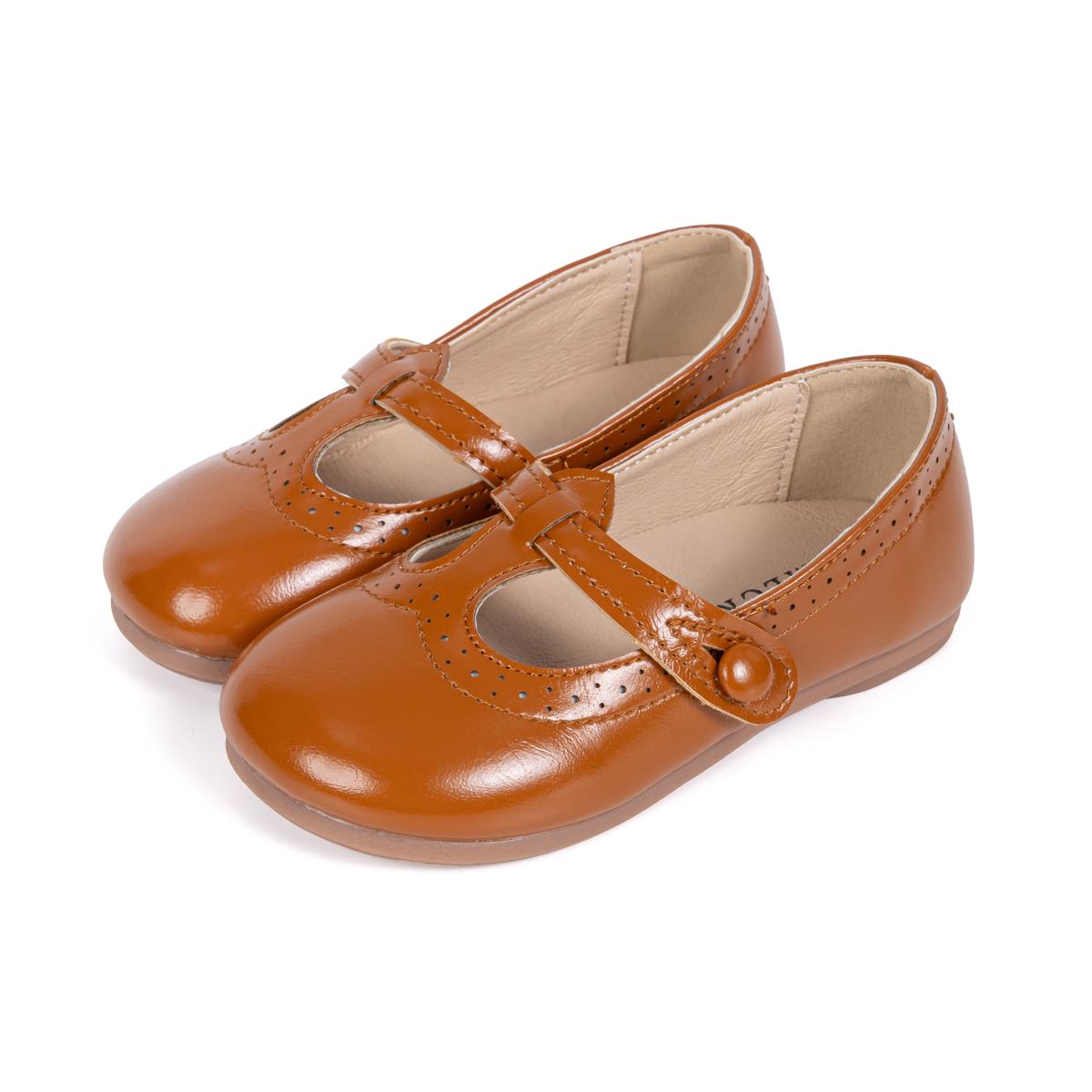 

Toddler Little Kid Girls Mary Jane Flats Comfortable Perforated Leather Strap Casual Dress Shoes Versatile Party School Shoes 25