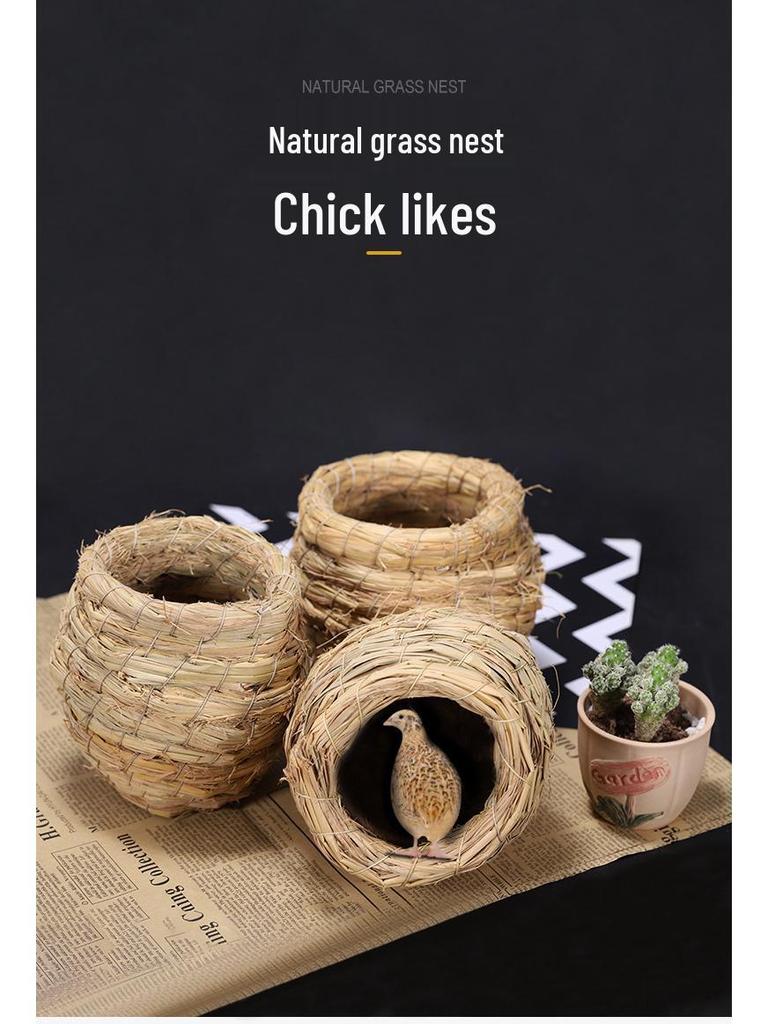 Cockatiel Egg-Laying Nest: Handwoven Tiger Grass Insulated Bird Nest for Warmth and Comfort