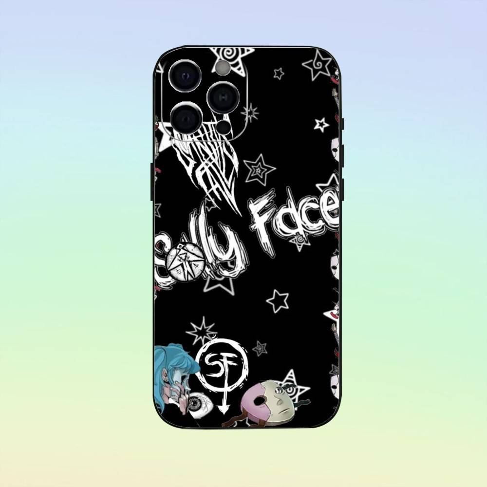 Mini Shockproof Cartoon S-Sally Face SF Phone Case For iPhone17,16,15,14,13,12,11 Plus,Pro Max Soft Black Cover
