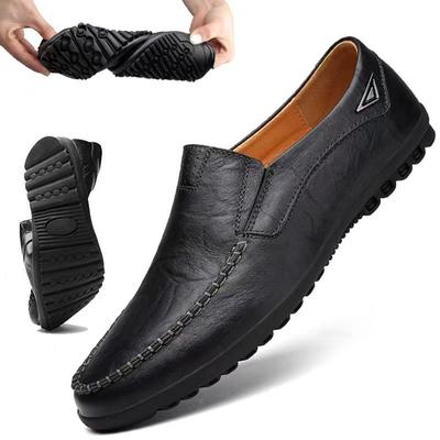 Fashion Men Casual Shoes Luxury Brand Genuine Leather  2025 Mens Loafers Moccasins Breathable Slip On Black Driving Shoes Plus Size