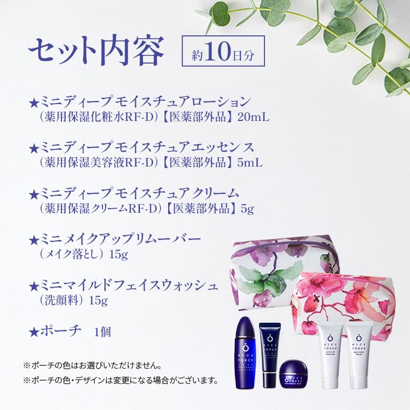 Rice Force Travel Set Pouch (Toner 20mL Serum 5mL Cream 5g Cleansing 15g Face Wash 15g) Moisturizing Power Extract