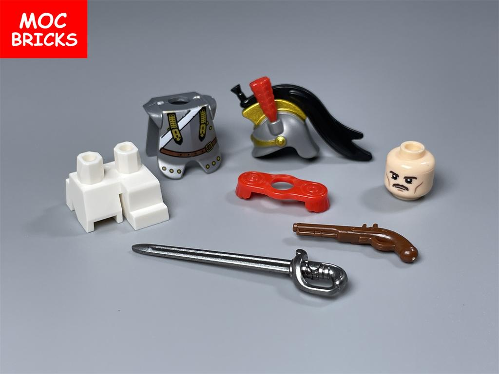 MOC Bricks Military Figures Napoleonic Wars Series Building Blocks Medieval French Dragoon British Soldiers Weapons Bricks Toys
