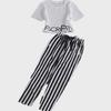 Women's 2024 Summer Short Sleeve T-shirt & Casual Pants Two-Piece Sports Set