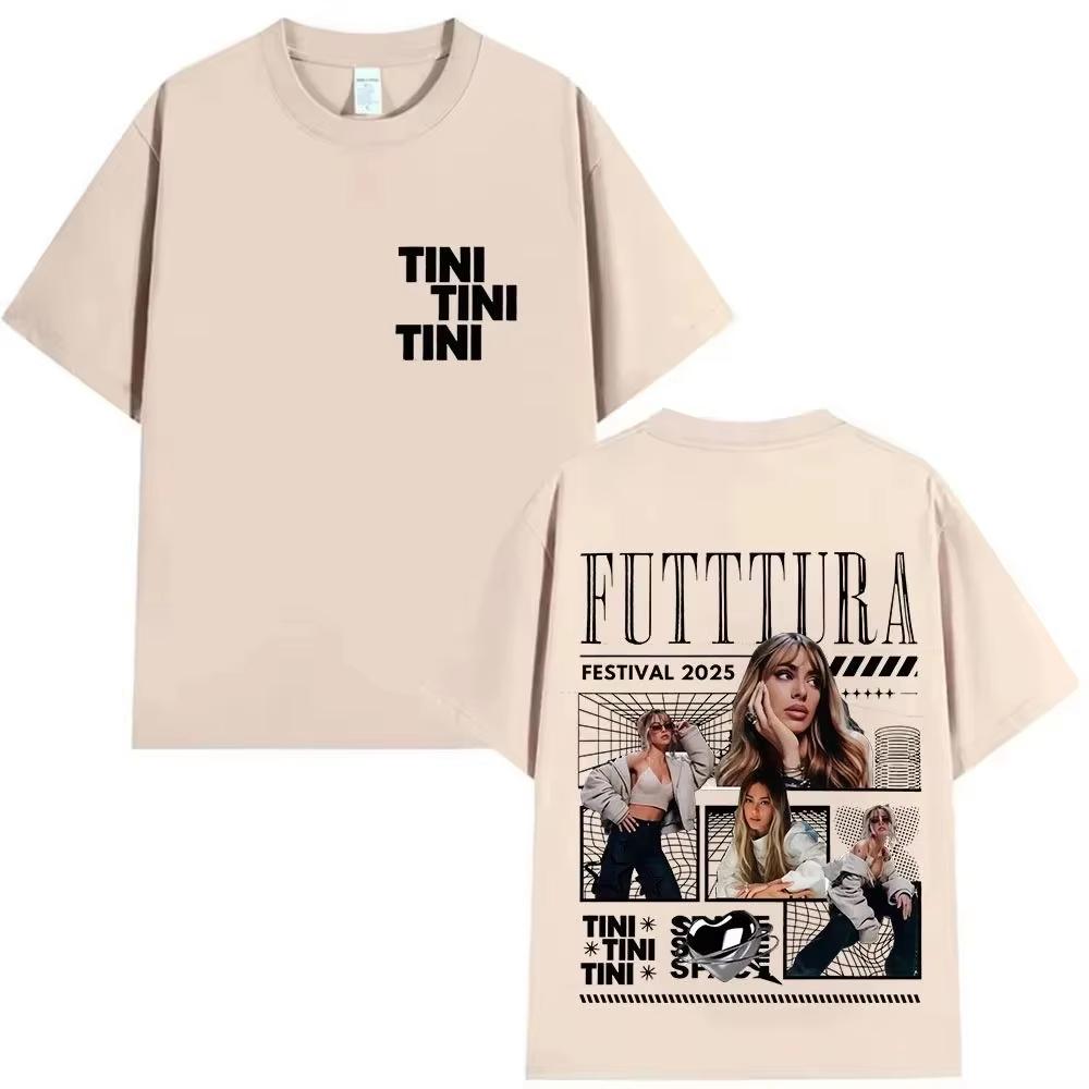 Hip Hop Pop Music Tops Singer Tini Stoessel Futtura Tour Album 2026 Tshirts Fashion Oversized Tshirt Print Cotton T Shirts