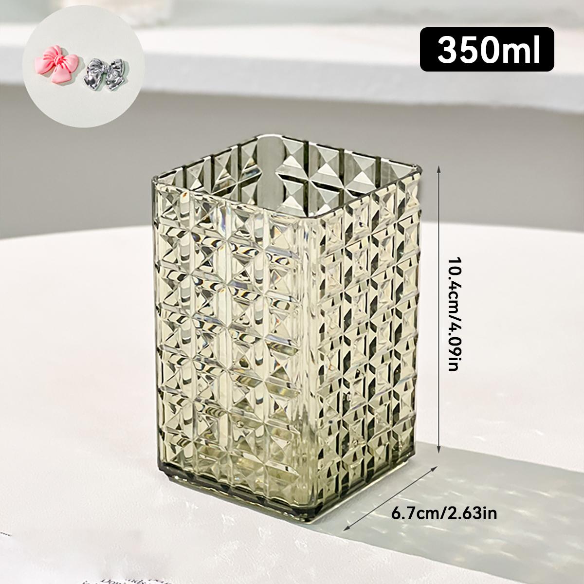 

Transparent Square Pen Holder Large Capacity Pencil Case Plastic Stationery Storage Box Student School Office Desktop Organizer зелений