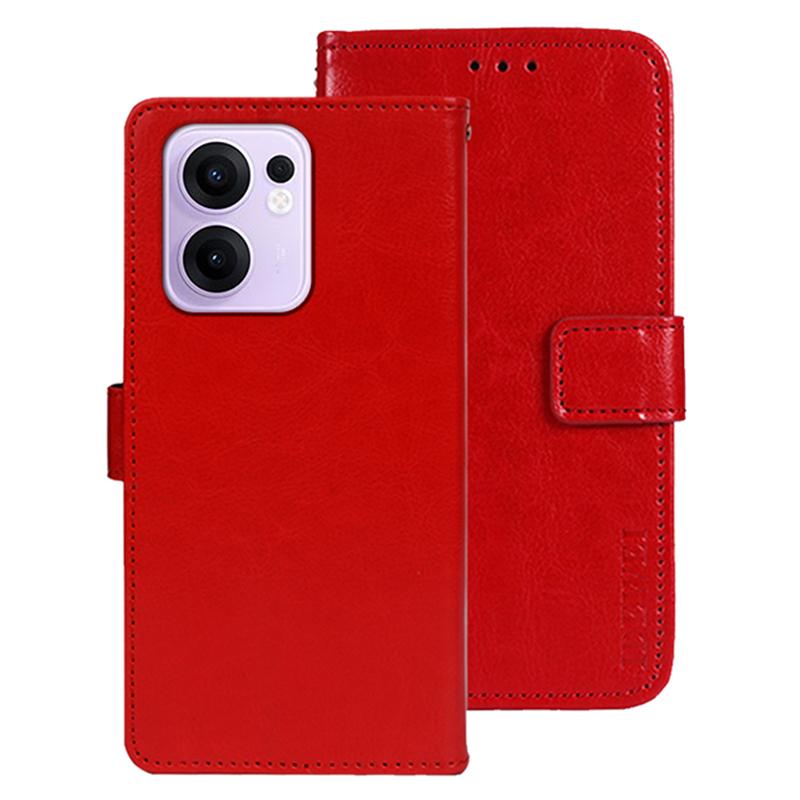 For Oppo Reno13 F 5G Stand Case Crazy Horse Texture Leather Phone Cover
