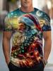 Christmas Mens T-Shirt Summer Funny Santa Claus Print Men's Clothes O-Neck Men's Short Sleeve T-Shirts Loose Vintage Y2k Clothes