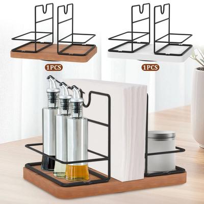 Napkin Holder Rotatable Napkin Dispenser Multifunctional Decorative Napkin Holder for Table for Kitchen Dining Table Coffee Bar
