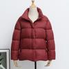 Autumn and Winter Down Jacket Women's Stand-up Collar Short Loose Coat Warm Small White Duck Down Bread Jacket